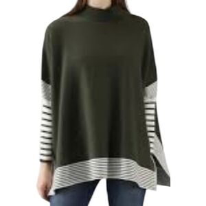 Chicwish Green and White Shrug with Modern Design one size